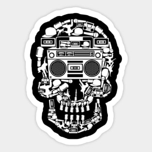 Niche Skull Island Mod Art  Boombox Skull Sticker